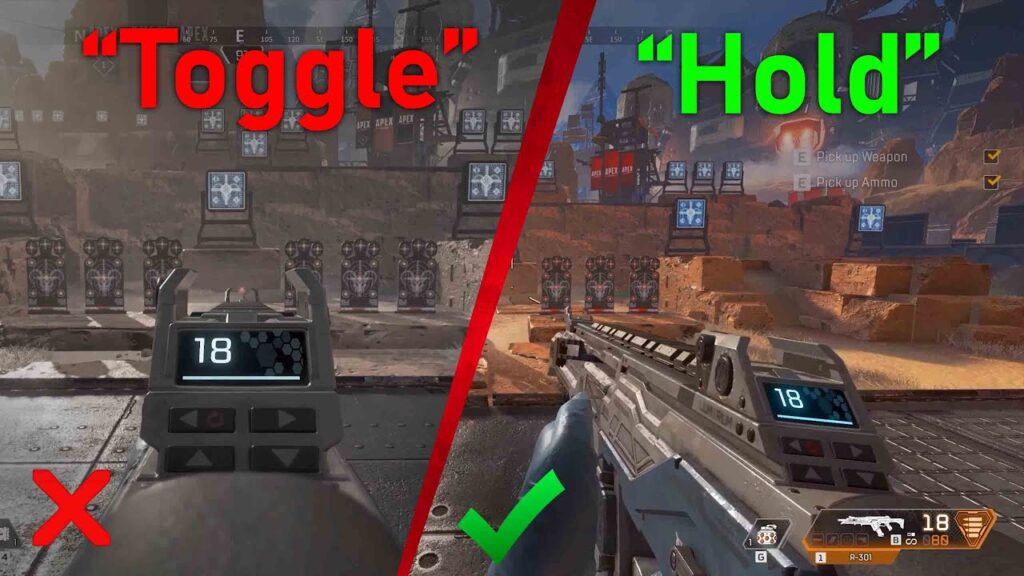 how to turn off toggle aim in Apex